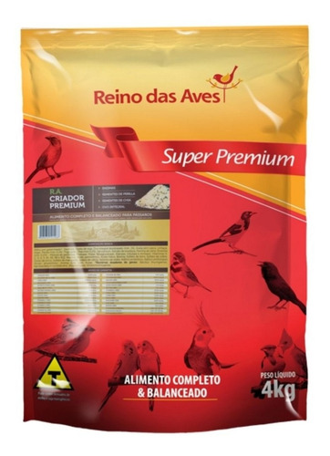 Reino Das Aves Ração R.a. Criador Premium Para Aves 4kg