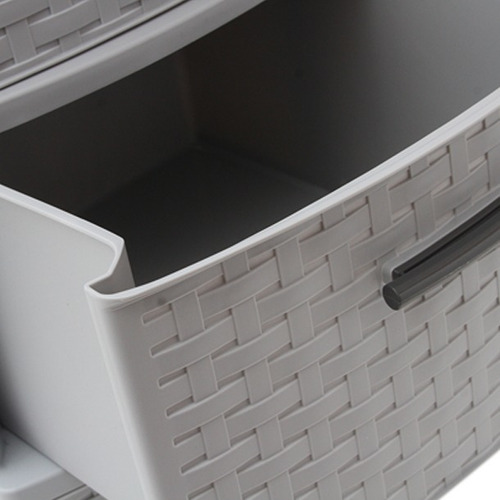 Cajonera Plastico Gris Torre 3 Niveles Almacenadora Zapatera