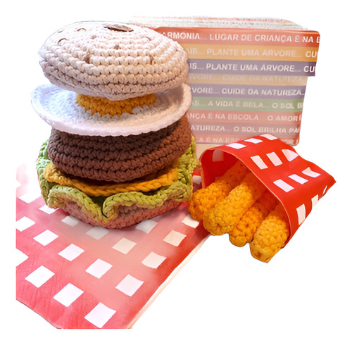 Combo Comida Amigurumis Muñecos De Apego Artesanal Crochet
