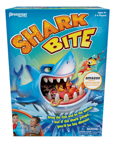 Pressman Shark Bite Con El Juego De Cartas Let's Go Fishin' 