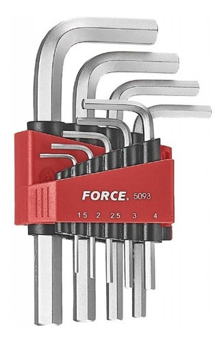 Juego De Llaves Allen 1.5 - 10 Mm. 9 Pzas.  Force 5093
