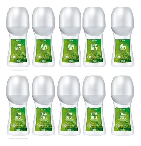 Imagem 1 de 1 de Kit Desodorante Roll-on Erva Doce 50ml (10 Unidades) - Avon