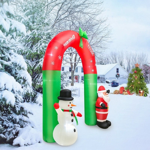 Patio De Arco Inflable De Papá Noel Y Muñeco De Nieve De 8 P