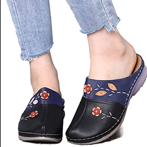 Zuecos, Sandalias Con Forma De Flor, Zapatos Con Punta Cerra