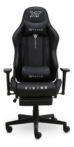 Cadeira Gamer Xt Racer Viking Apoio De Pés Preto