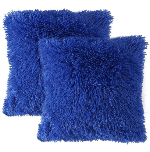 Imagen 7 de 9 de Cojines Rellenos Peludos 45x45cm Importados Extra Suaves