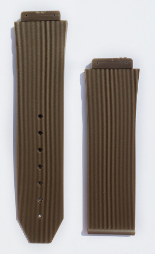 Pulseira Para Hublot Big Bang Riscadinha Marrom Café + Chave