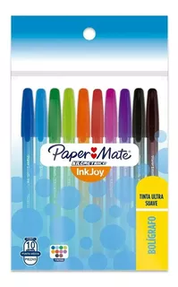 10 Boligrafos De Colores Kilometrico Paper Mate Inkjoy
