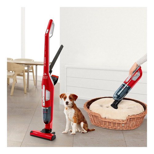 Imagen 4 de 10 de Aspiradora inalámbrica Vertical, De mano Bosch Serie 4 BBH3ZOO25 0.4L roja
