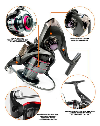 Caña De Pesca Telescópica Con Carrete Profesional Modelo 013