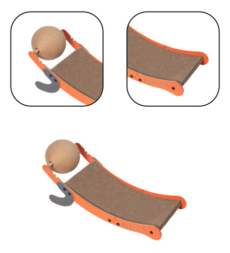 Tablero Rascador Para Gatos Con Bola De Sisal, Almohadilla