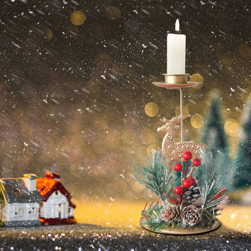 Vela Metálica Con Forma De Árbol De Navidad, Vela De Hierro