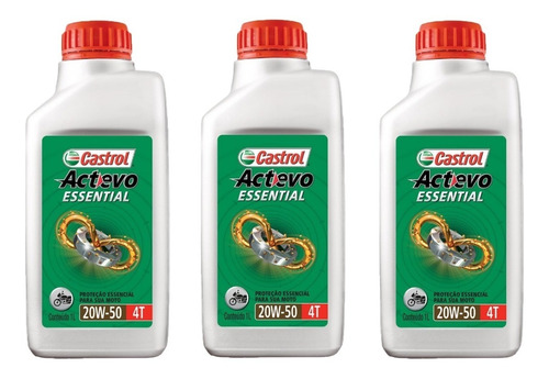 Oleo Castrol Actevo Gp Moto 4t 20w50 Mineral 3 Litros 20w 50