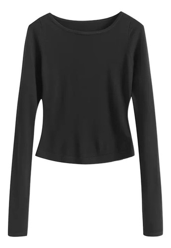 Top De Punto Ajustado Para Mujer Largo De Fibra De Viscosa..