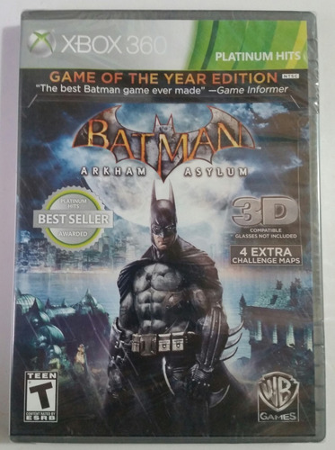 Batman Arkham Asylum Goty-- Nuevo Sellado Físico Xbox 360