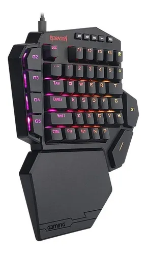 comprar Teclado De Una Mano Gamer Redragon Diti Color Negro Con Rgb