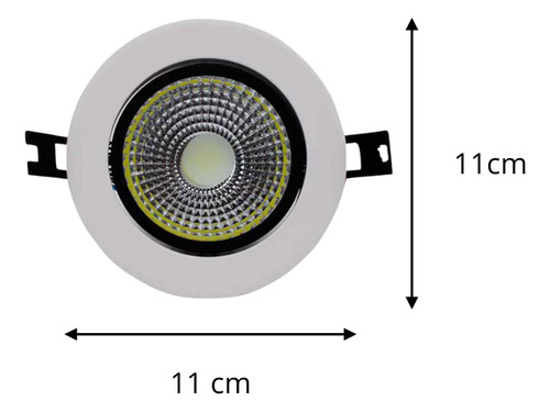 Foco Led Embutido 12w Redondo Luz Fria Luz Frio