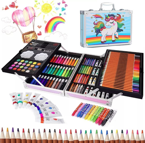 Set De Arte Profesional, Colores Lápices Kit Dibujo 145pcs