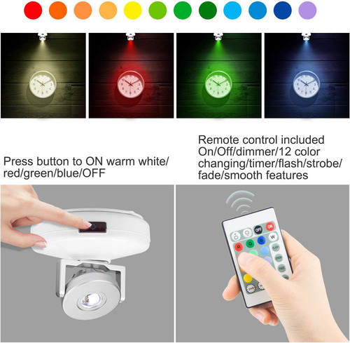 Focos Led Inalámbricos Luz De Acento Control Remoto, F...