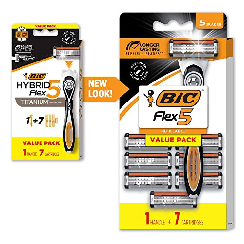 Bic Hybrid Flex 5 - Maquinillas De Afeitar Desechables De Ti