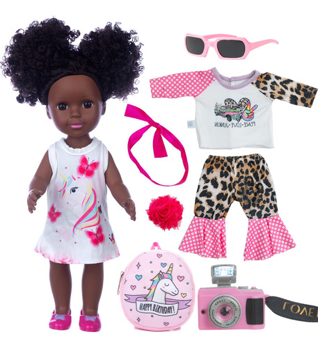 Zqdoll Conjunto De Ropa De Muñeca Negra Y Muñeca De Bebé.