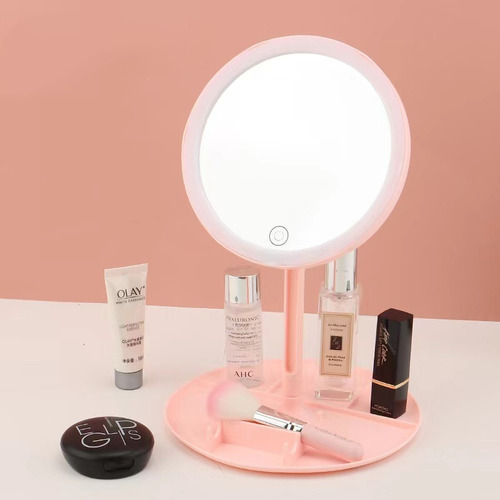 Imagen 2 de 7 de Espejo Con Luz Led 3 Niveles Maquillaje Redondo Recargable