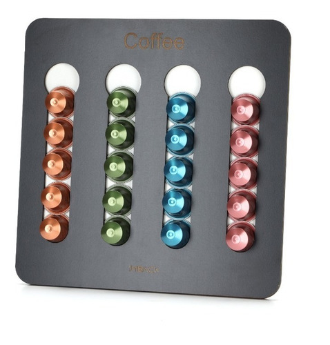 Portacapsulas De Cafe Para Nespresso Cafetera 20 Capsulas Color Negro Con Blanco