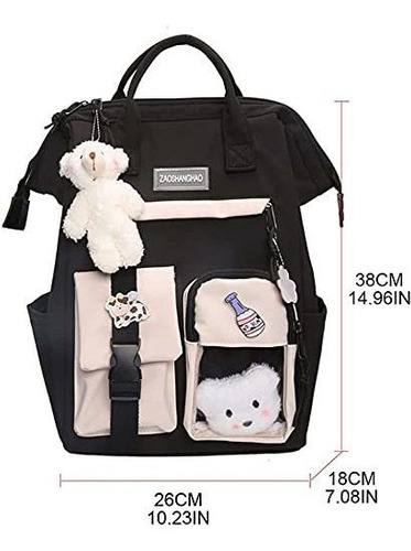 Imagen 3 de 6 de Mochila Kawaii Con Accesorios Lindos Kawaii Pin Capacidad Gr