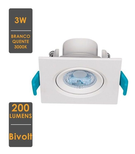 Imagem 2 de 5 de Embutido Led 3w Mr11 Direcionável 200lm -stella- Sth7910/30
