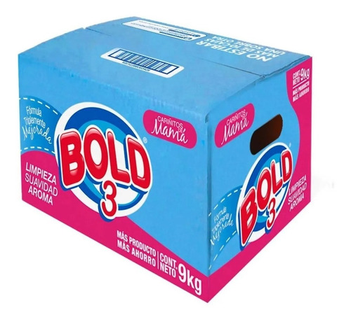 Detergente En Polvo Bold 3 Cariñitos De Mama 9 Bolsas 1 Kg