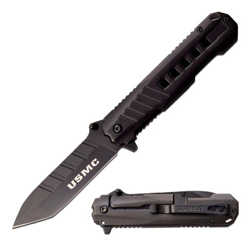 Navaja Táctica Mtech Marines Tanto M-a1061bk Negra