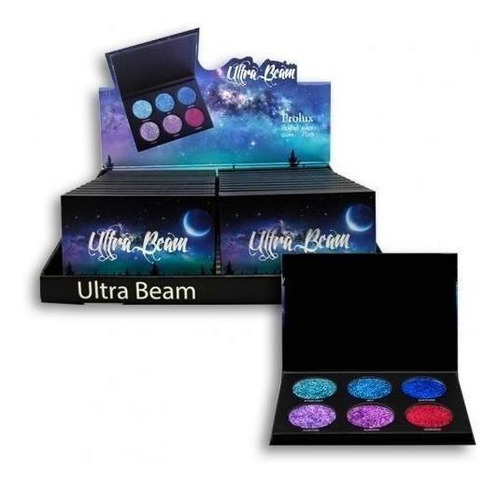 Paleta Sombra Ojos Con Brillantina Prolux Prensada 6 Tonos