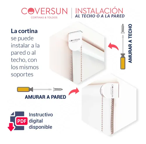 Cortina Roller Blackout 55x130 Cm Standard Coversun Blanco