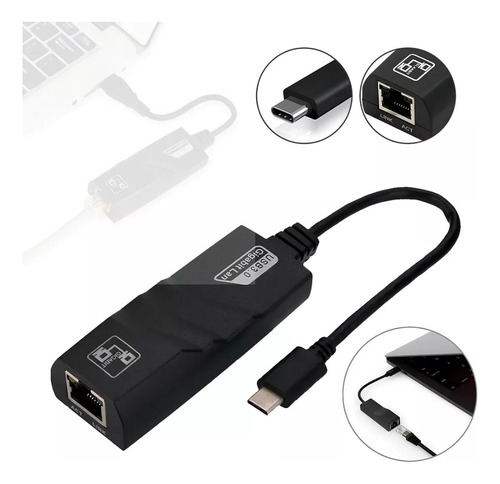 Adaptador Usb C A Rj45 Ethernet Conexión A Red Lan 1000mbps