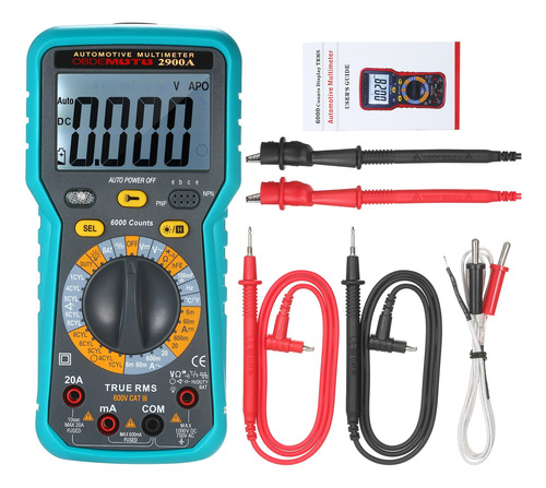 Multímetro Digital Automotriz Lcd De 6000 Unidades