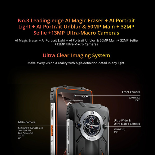 Blackview Bv8200, Teléfono Robusto, 6.5 Pulgadas, 2.4 K, 120 Hz, Pantalla Helio G100, 12 Gb, 256 Gb, Nfc, Linterna Nfc Android 14, Teléfono Móvil, Ver