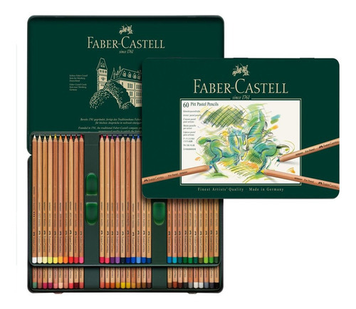 Lápis De Cor Pitt Pastel Seco Estojo 60 Cores Faber Castell