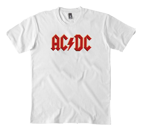 Remera Blanca Ac/dc Rock Música Modal Premium