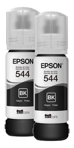 2 Tintas Epson 544 Preto 65ml T544120 Original L3110 L3150