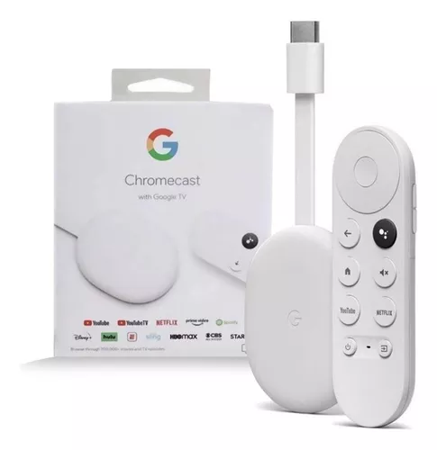  Google Chromecast con Google TV (4K) - Streaming Stick  Entertainment con búsqueda por voz, mira películas, programas y televisión  en vivo en 4K HDR - Nieve : Electrónica