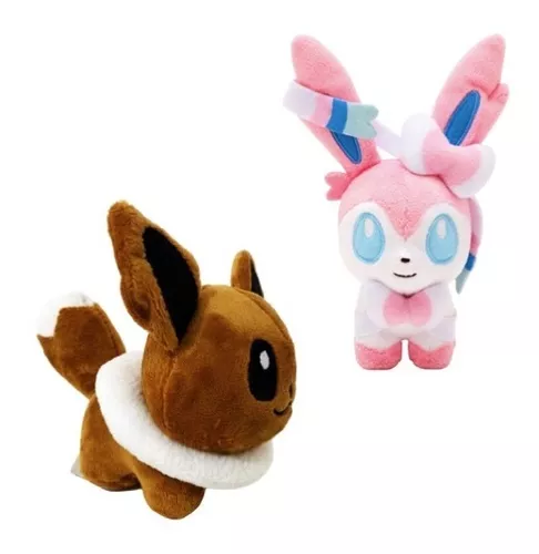 Boneco De Pelucia Sylveon Pokemon Center Pikachu Eevee Tomy