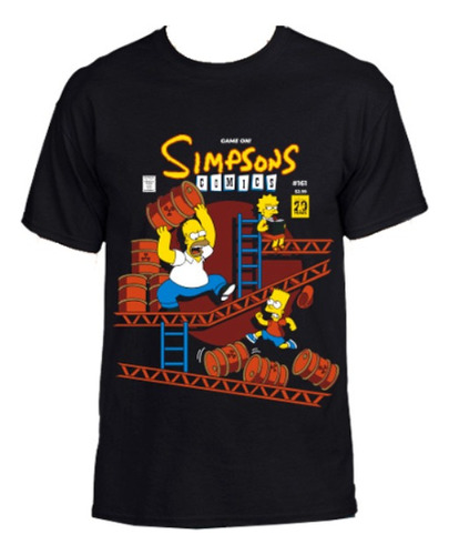 Camiseta Los Simpsons Donkey Kong + Pack Stickers