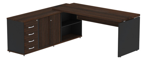 Mesa Para Escritório Em L Diretor 190x180cm Mpb04gpe40pp Wt