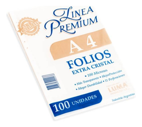 Folios Folio A4 100 Micrones Pack X 100u Calidad Premium
