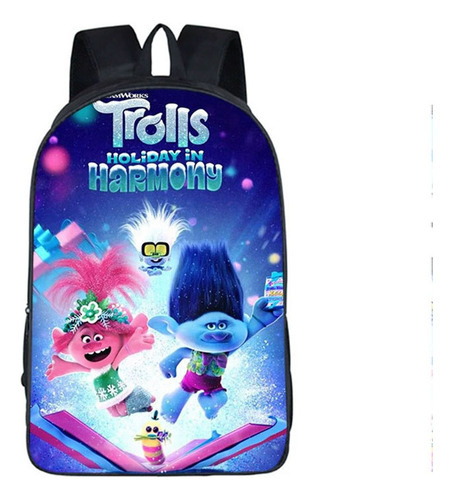 Ch Mochila Escolar Primaria Trolls Transfronterizos, Una,