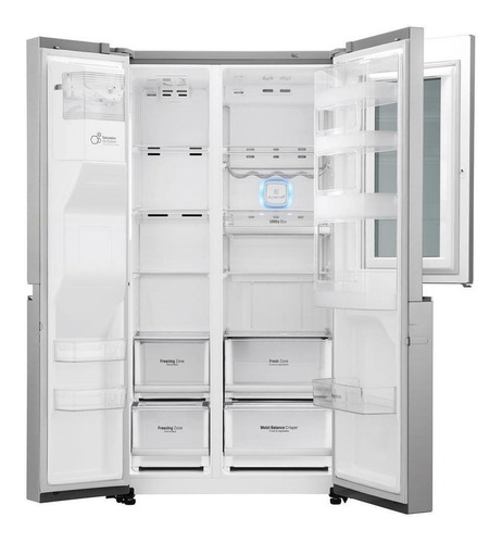 Heladera con freezer inverter LG GS65SDN color acero cepillado con capacidad de 601L 220V