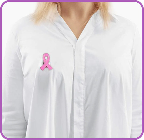 12 Pins Moño (lazo) Rosa Con Estuche Lucha Vs Cancer 12 Kits