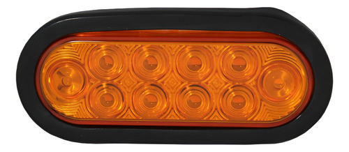 Plafón 10-30v Ovalado Led Ámbar Base De Goma - Truck 9202