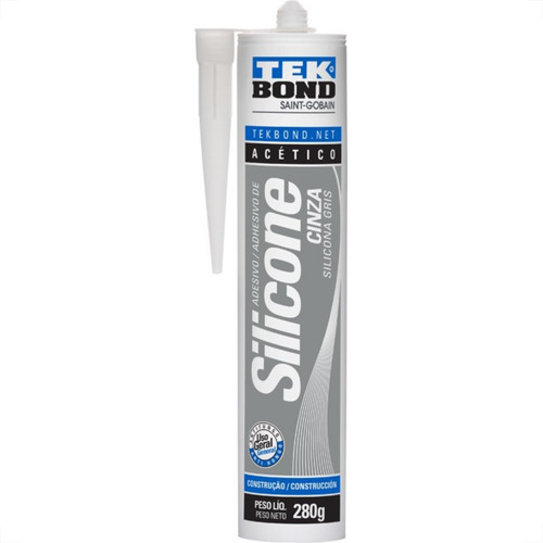 Cola Silicone Tekbond 280g Acetico Cinza 2.201.40.020.00