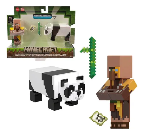Minecraft Figura 8cm 2 Pack Cartografo Jungla Y Panda